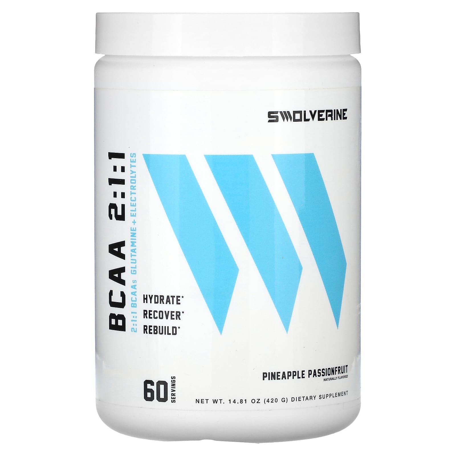 

Swolverine, BCAA 2:1:1, Pineapple Passion Fruit, 420 g (14.81 oz)