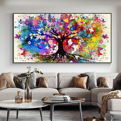 Abstraktní akvarel Strom života Olejomalba Umělecký plakát a grafika Galerie nástěnných uměleckých obrázků Domácí dekorace