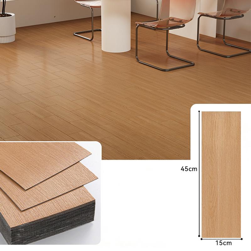 10 Pcs 45x15cm Self-adhesive Floor Sticker Thicken Wood Grain Wall Sticker Living Room DIY Wall Tiles Furniture Renovation Decor