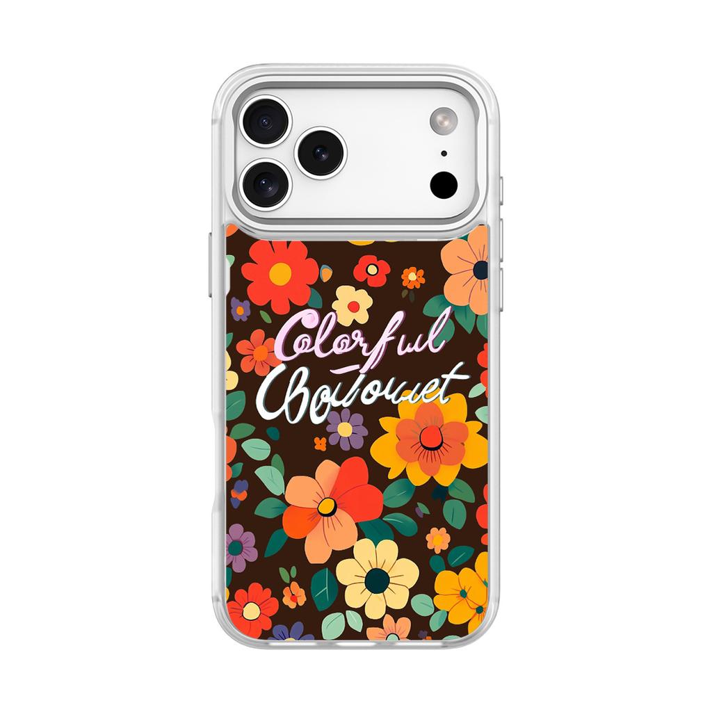 Applicable To Apple 17pro Mobile Phone Case, Advanced Sense 16 Replaceable Back Plate 15promax Magnetic Mobile Phone Case, Multi-color Flower