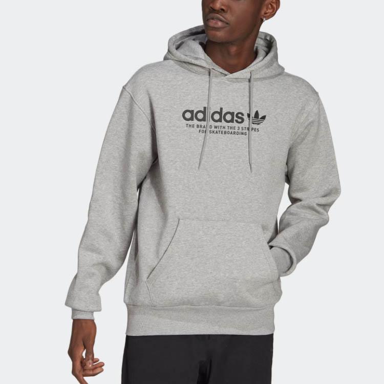 Adidas Trefoil Hoodie Unisex Tops Grey GM5179