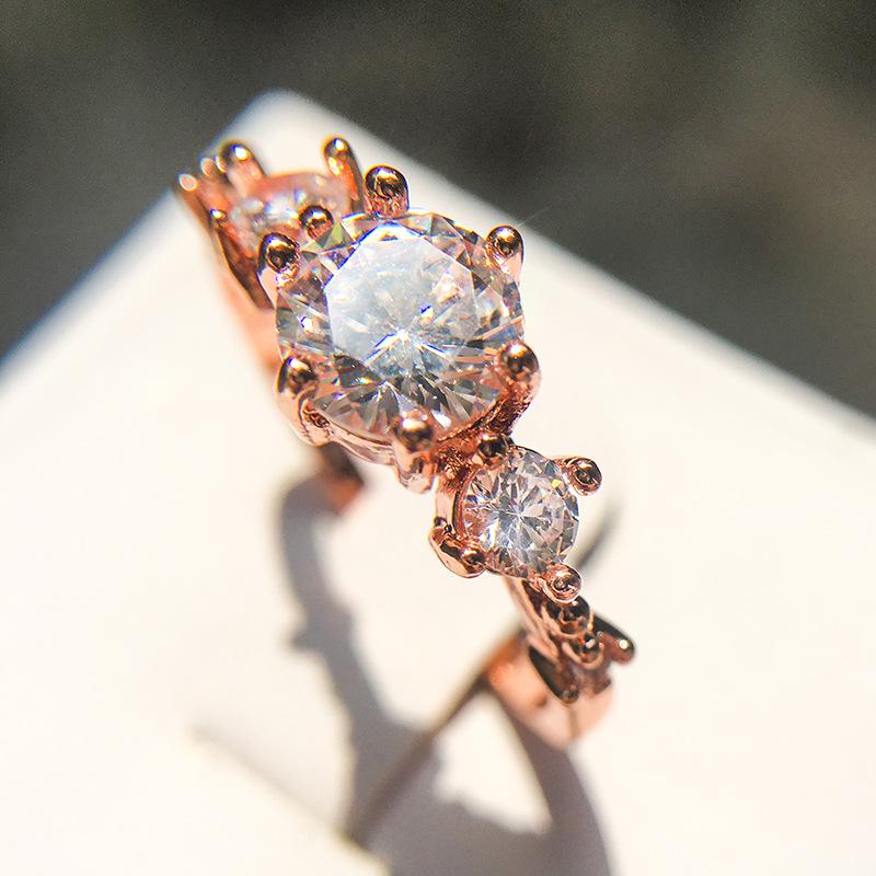 Light Luxury Zircon Ring Plating, Rose Gold Ring, Popular Simple Element Jewelry. no. 6