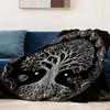 130cm×150cm Flannel Throw Blankets Boho Chic Golden Tree of Life Antique Blankets Lightweight Luxury Blanket,Couch Bed