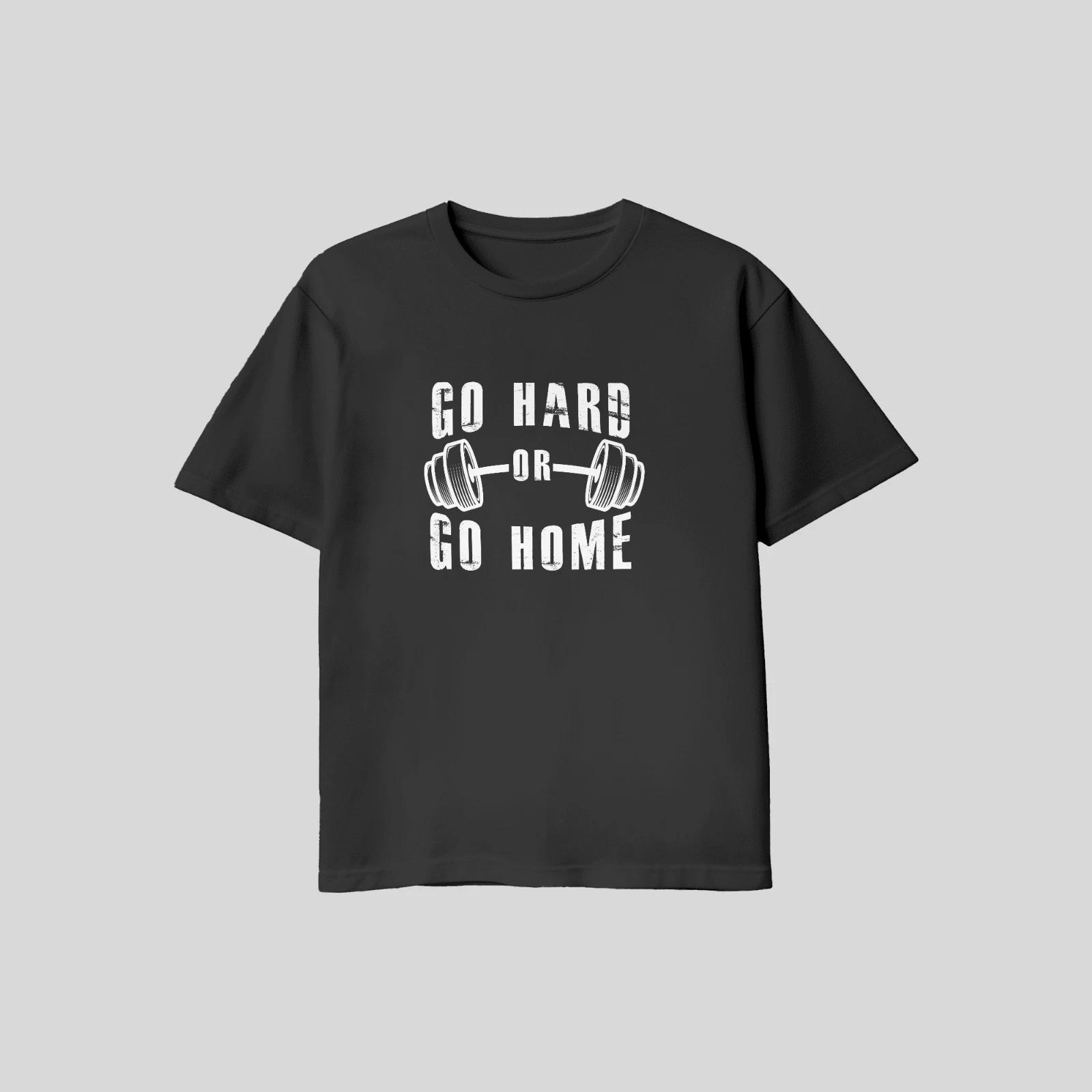Unisex Adult Casual Graphic Go Hard Or Go Home Motivation Gym Weigh... L