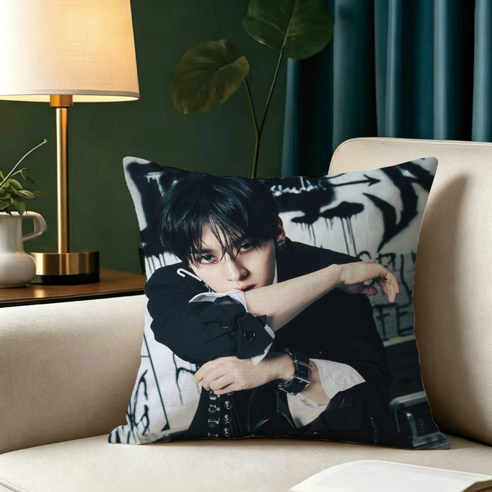 S-Star Lee Min-ho Square Double-Sided printed Pillow Case Bedroom Bedside Pillow Sofa Cushion Cover