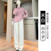 Black narrow wide-leg pants women's spring, autumn and winter velvet high-waisted drape straight casual small corduroy pants