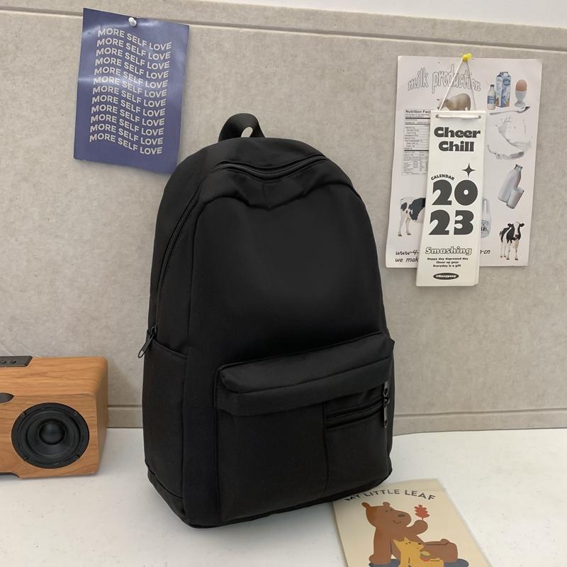 Rucsac Casual Simplu Monocrom, Geantă Ușoară Versatilă pentru Studenți de Liceu, Rucsacuri Versatile Monocrome pentru Ieșit în Oraș