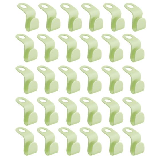 

30Pcs Clothes Hanger Connectors Durable Space-saving Strong Bearing Cascading Outfit Clothes Hanger Connector Hooks for Home зелений