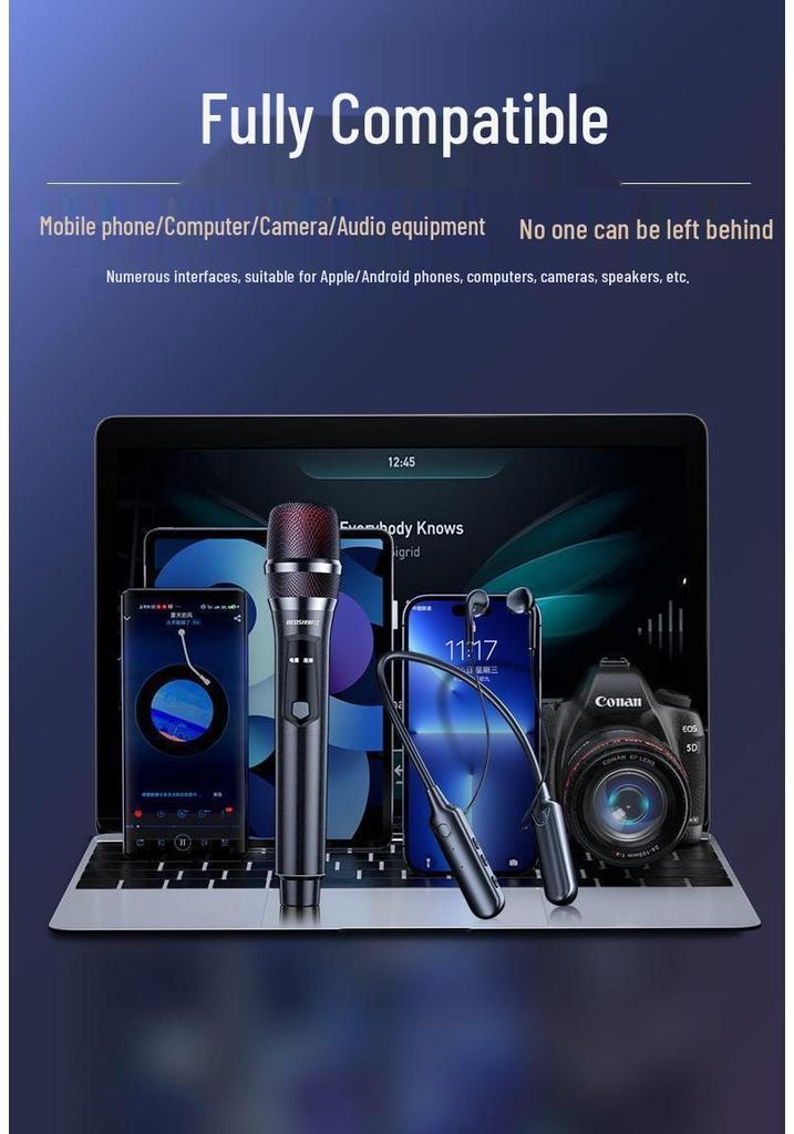 All-in-One Wireless Sound Card & Headset with Noise Reduction Microphone for Live Broadcasts