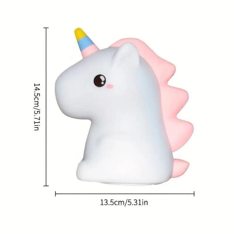 Xiaomi Unicorn Cute Silicone LED Night Light For Kids Children USB Rechargeable Cartoon Animal Bedroom Decor Touch Night Lamp for Gifts