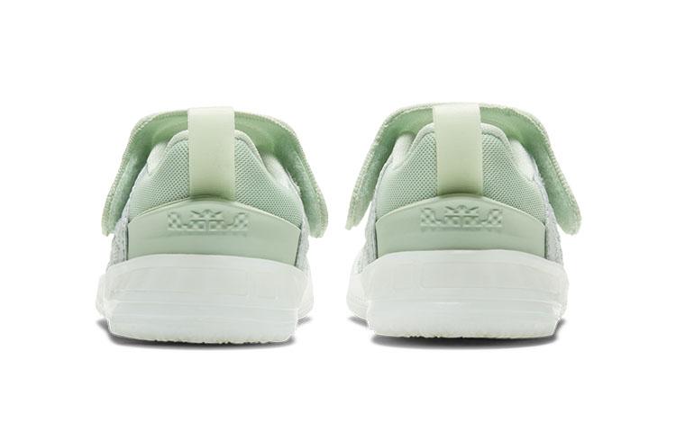 Nike Lebron 18 NRG Slip Resistant Cushioning Abrasion Resistant Basketball Shoes White Green Gray Infant And Toddler CZ4071-002