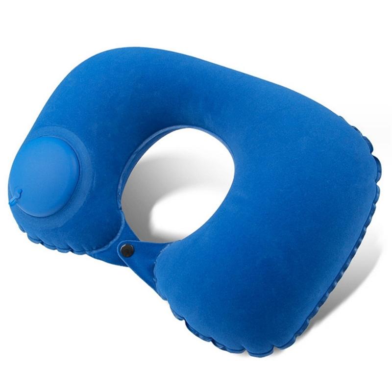 Travel U Shape Neck Pillow Cushion Automatic Air Inflatable Pillow Compress Ring Pillow For Airplane Car Outdoor Super Light
