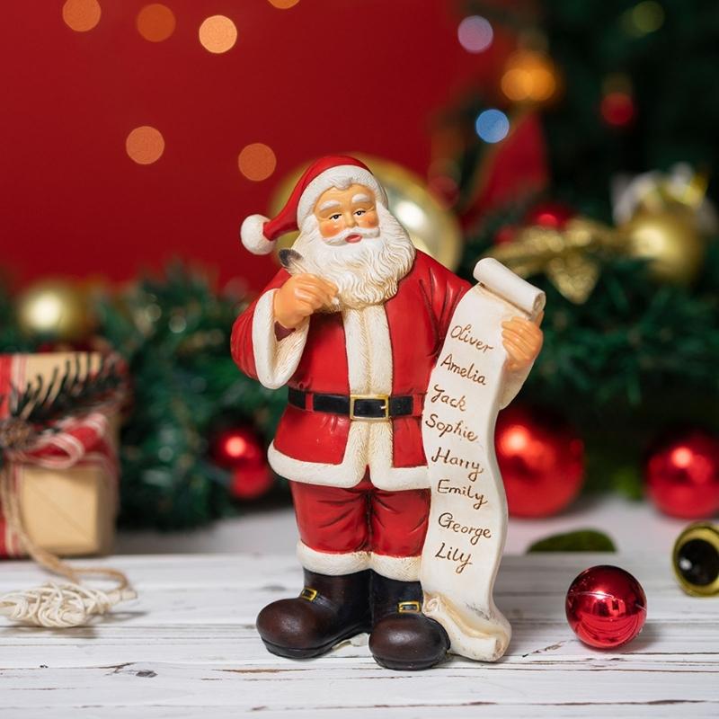 Christmas Figurine Figure Decors Resin Santa Clauses Statue Christmas Decorative Figurine Table Centerpieces for Holiday