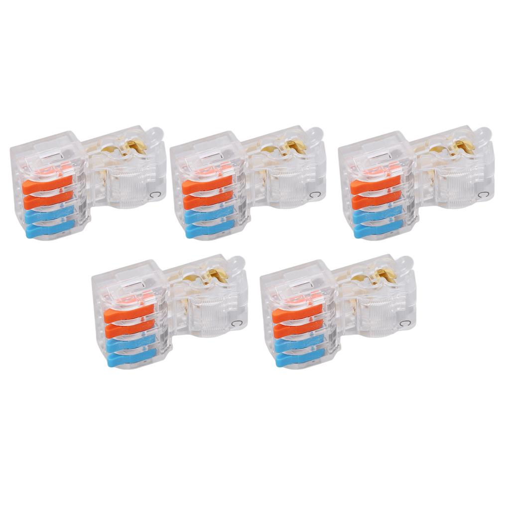 5PCS Wire Quick Connector Break Free Plug and Pull T Type Splitter Terminal Block T24C 250V 32A
