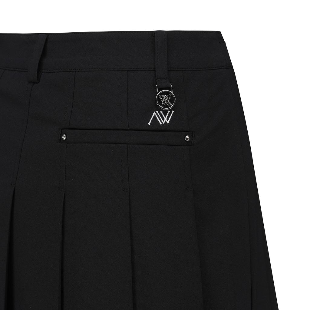 ANEW GOLF Women Buckle Decoratioin Pleats Skirt_Bk