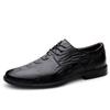 Genuine Leather Mens Casual Shoes Cowhide Business Male Footwear Comfortable Formal Dress Footwear Crocodile Pattern Derby Shoes