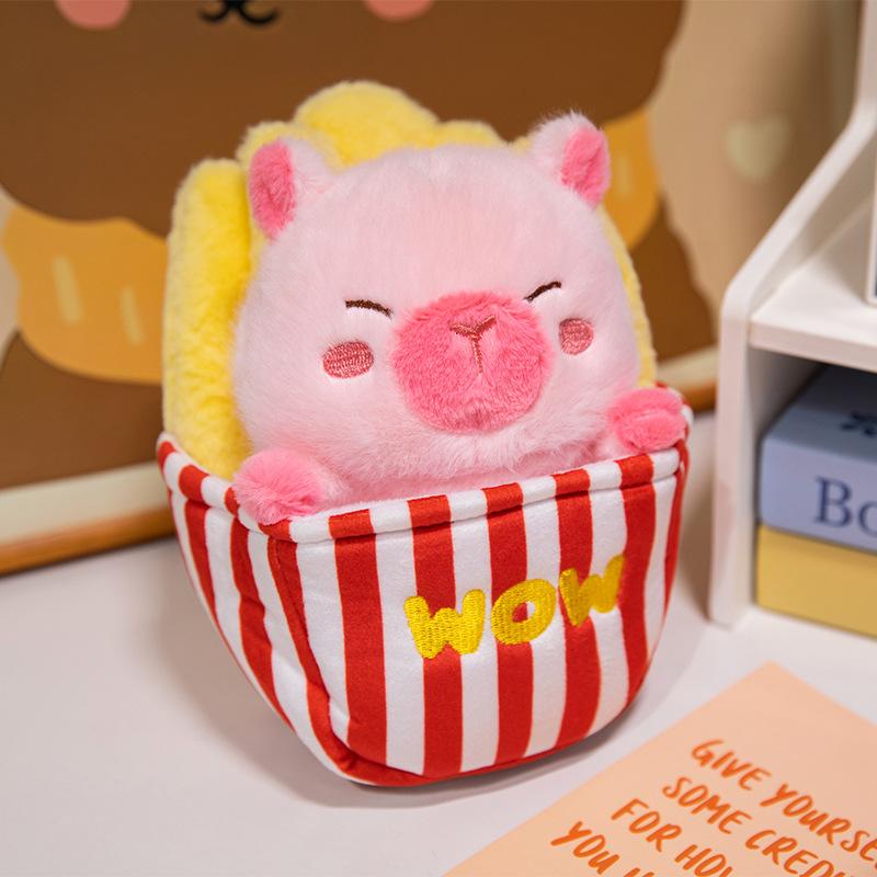 

Lotus Popcorn Capybara Fries Plush Toy Cartoon Stuffed Doll Gift Decoration French Fries