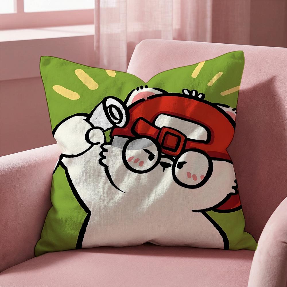 Sticker cute bear stickers Cushion Cover MultiScene Pillow Cover for Home Car Reversible Soft Durable for Daily Use
