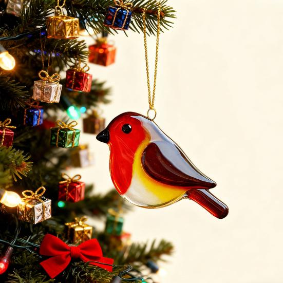 Ozdoba ptáčků z taveného skla Akrylový kolibřík Sova Sojka modrá Ledňáček Sýkorka Vánoční ozdoba na výzdobu vánočního stromku