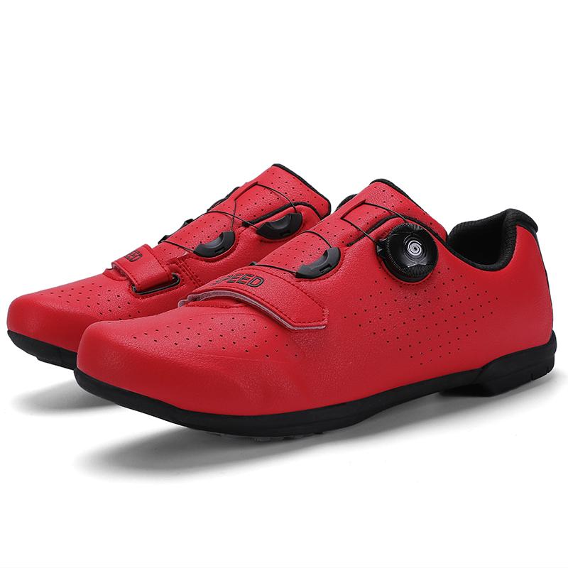 

Велосипедные кроссовки SPD Мужские спортивные ботинки для шоссейного велосипеда Плоские гоночные скоростные кроссовки Обувь для трейлового горного велосипеда Педали SPD Велосипедная обувь 37 красный