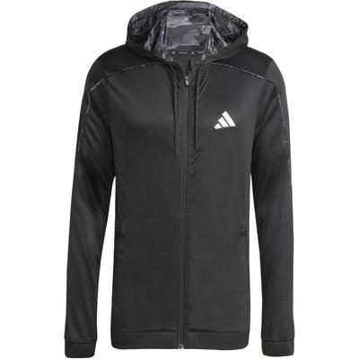 Unifarbene Kapuzenjacke mit Kordelzug, langärmlig, Herrenjacken, Schwarz, JI8399