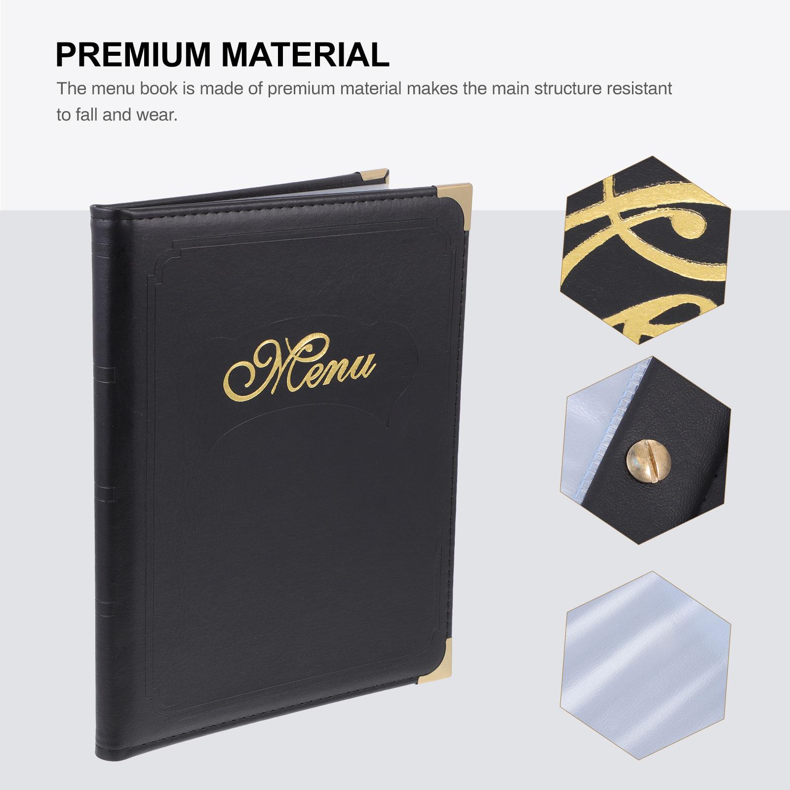 

Меню Книга А4 Отель Заказ Дисплей Папка Ресторан Использовать Бумажную Книжную Полку Держатель Для Еды Изысканный Бар Pu чёрный