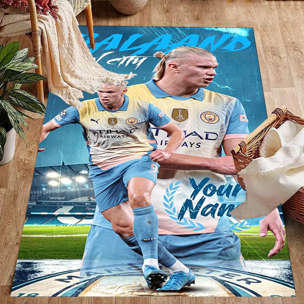 Haaland (130) Customize Your Name Area Rug Suitable for Playrooms Entryway Study Room Outdoor Anti-slip Rug Decorate Offices Wedding Party Gift