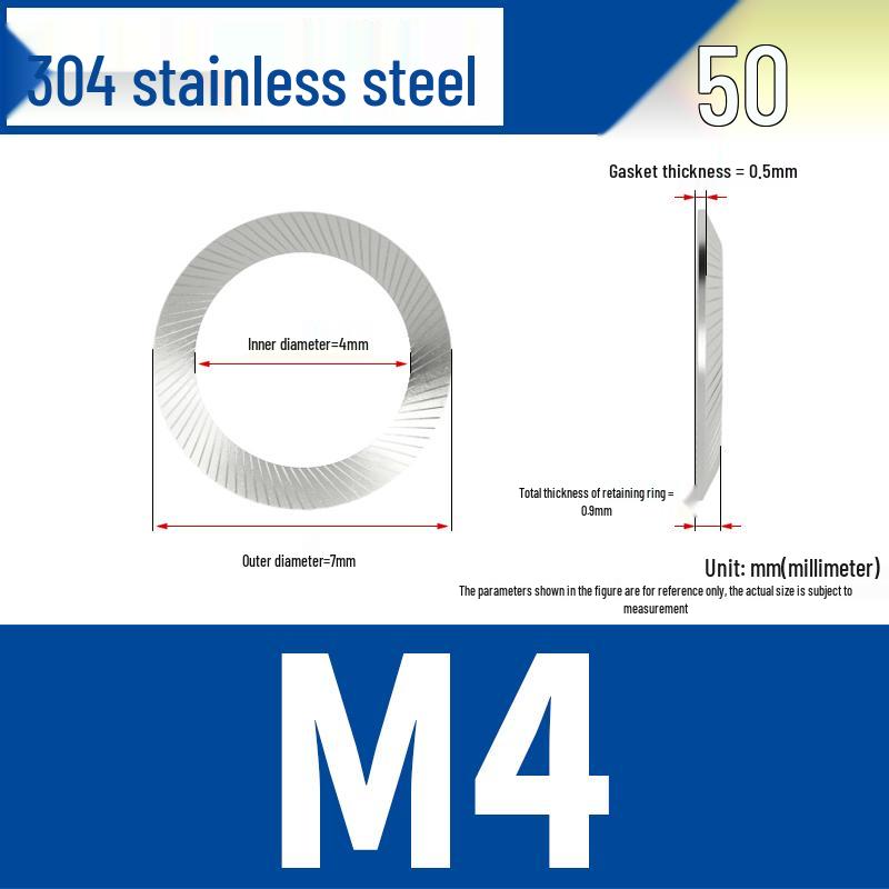 304 Stainless Steel Double-Sided Serrated Lock Washer, Anti-slip Butterfly-shaped, M3-M42
