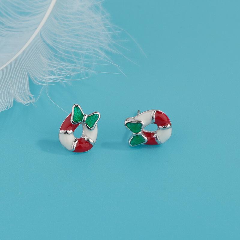 Christmas Holiday Stud Earrings: Elk, Tree, Candy Cane, Snowman