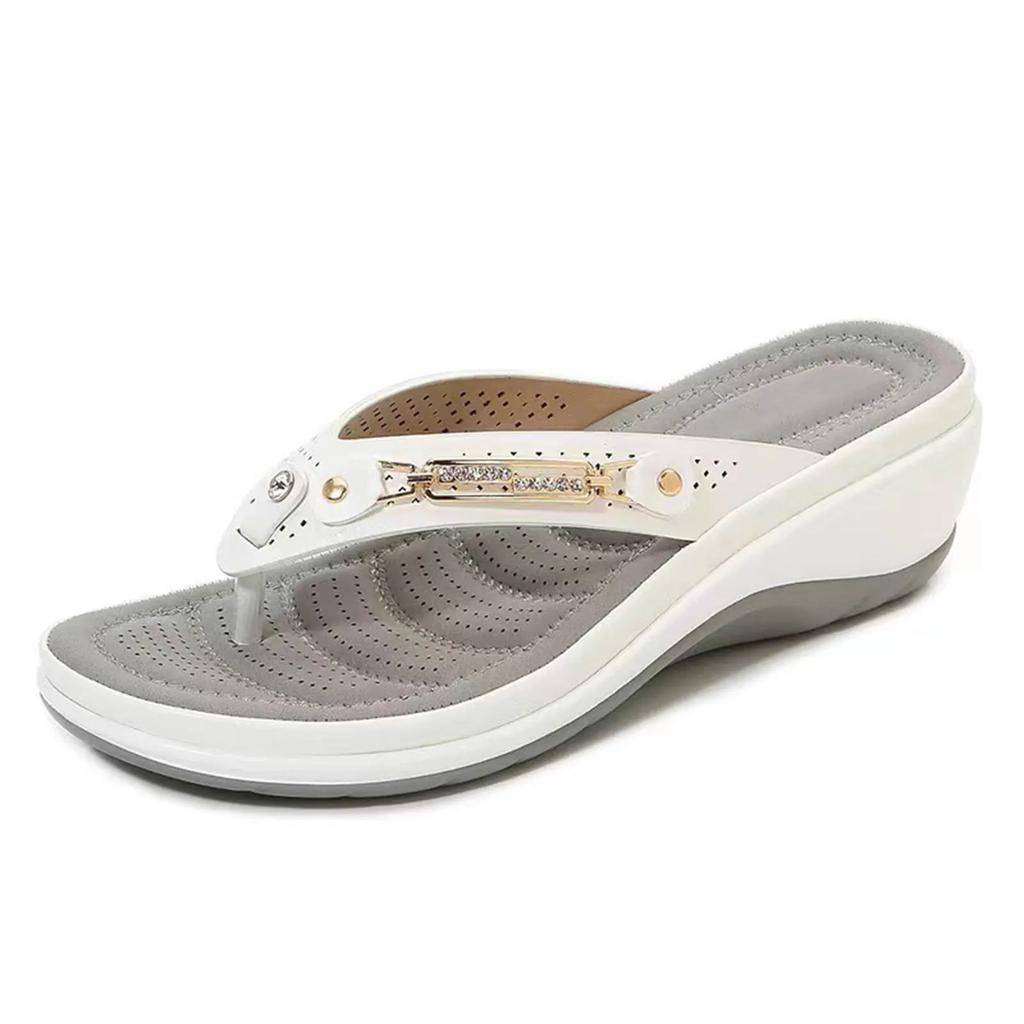 Fashion Women's Summer Slide Sandals - Slip-On Thick Cushioned Sole, Breathable PU Cover, Open-Toe Design for Beach Casual  Outdoor Wear