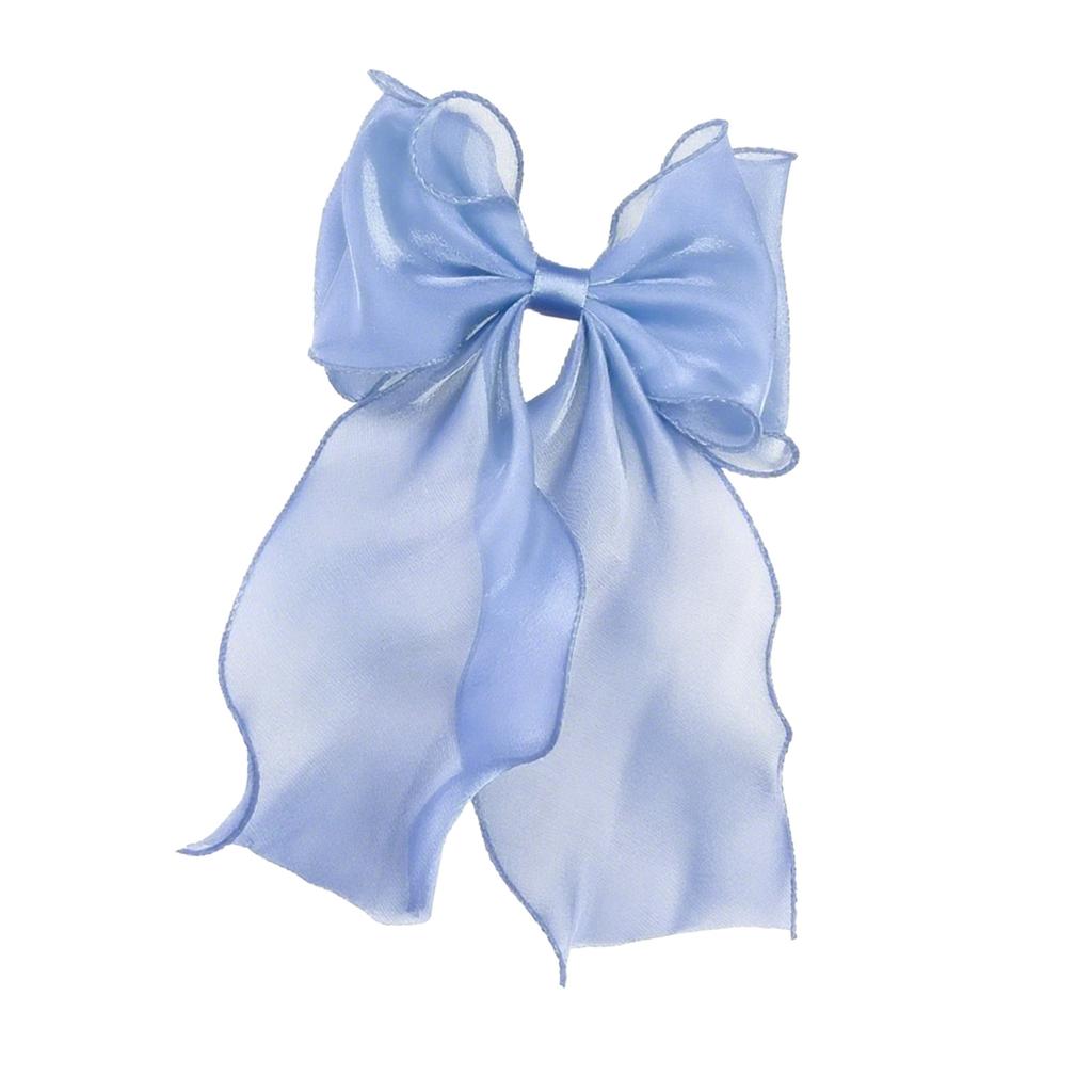 Elegant Large Bowknot Hair Clip For Women French Design Long Tail Tulle Hair Styling Accessories for Everyday Wear