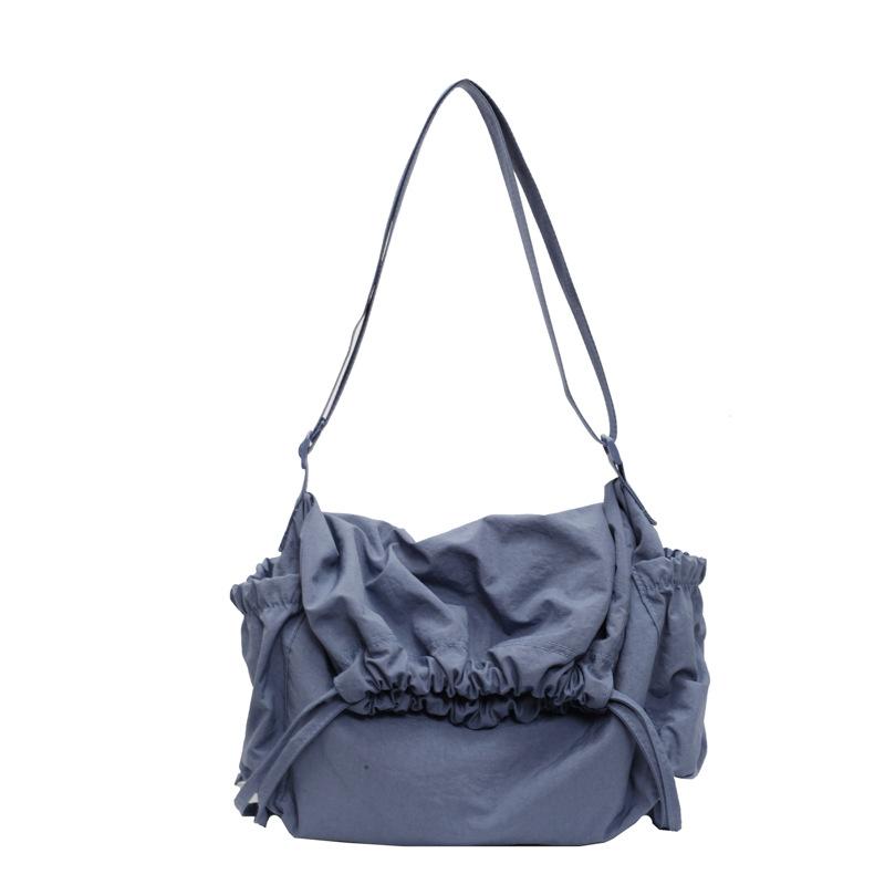 

Простой мешок на кулиске женская новая однотонная сумка через плечо сумка-тоут сумка для колледжа для поездок на работу сумка через плечо синий