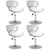 Vidaxl Dining Chairs, 4 Pcs, White, Upholstered In Faux Leather