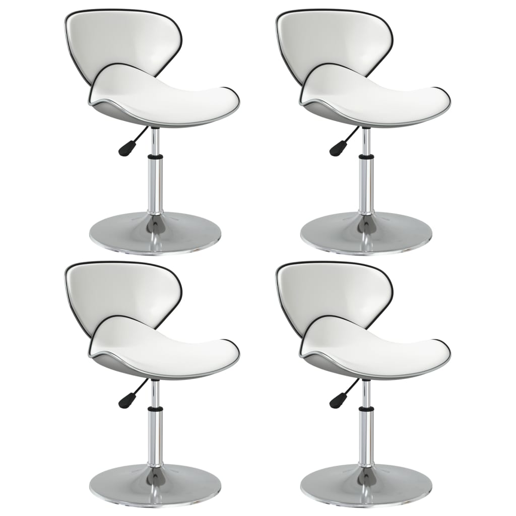 Vidaxl Dining Chairs, 4 Pcs, White, Upholstered In Faux Leather