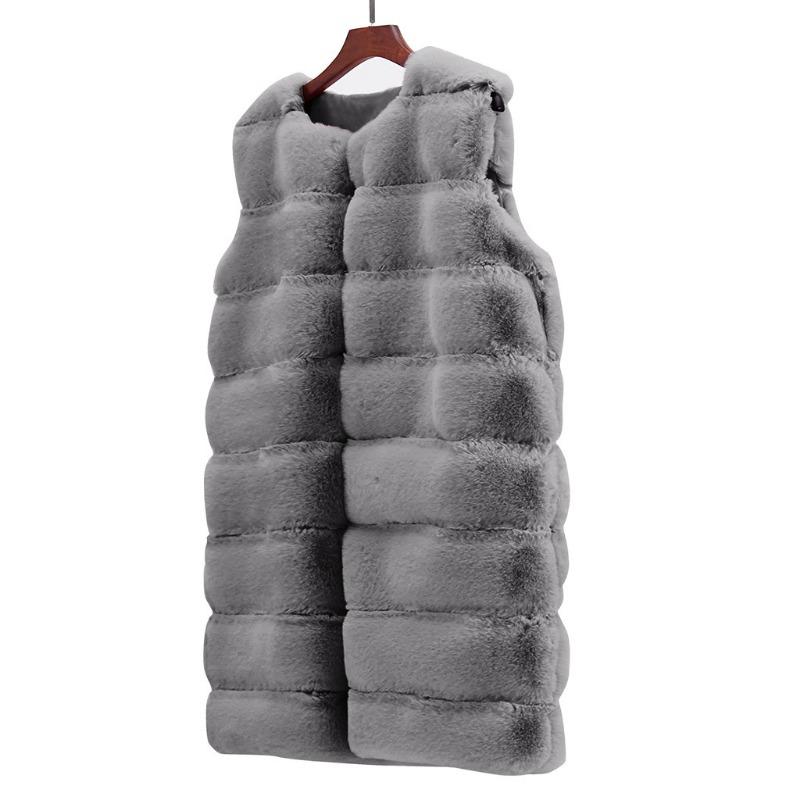 Autumn and winter new products imitation fur artificial wool long vest cotton coat thickened plush warm winter wind thickened warm