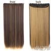 MERISIHAIR Women Fashion Long Straight Synthetic Fiber Hair Extensions 5 Clips Invisible Hairpiece for Daily Wear