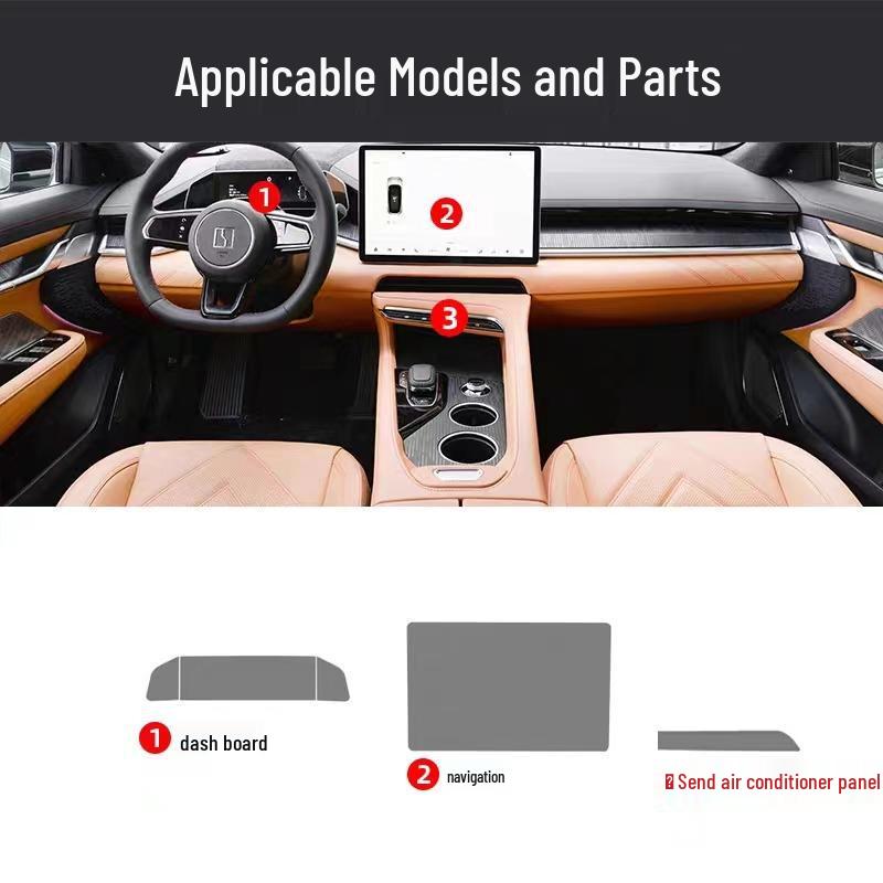 

Zeekr 001 Smoked Headlight Film, Transparent Interior & Taillight Film, TPU Dashboard Screen Protector, Wear-Resistant Default