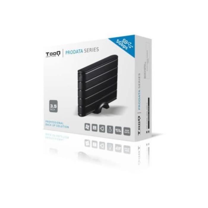 Boîtier externe TooQ TQE-3530B pour disque dur 3.5 Sata3 USB 3.0 - Noir