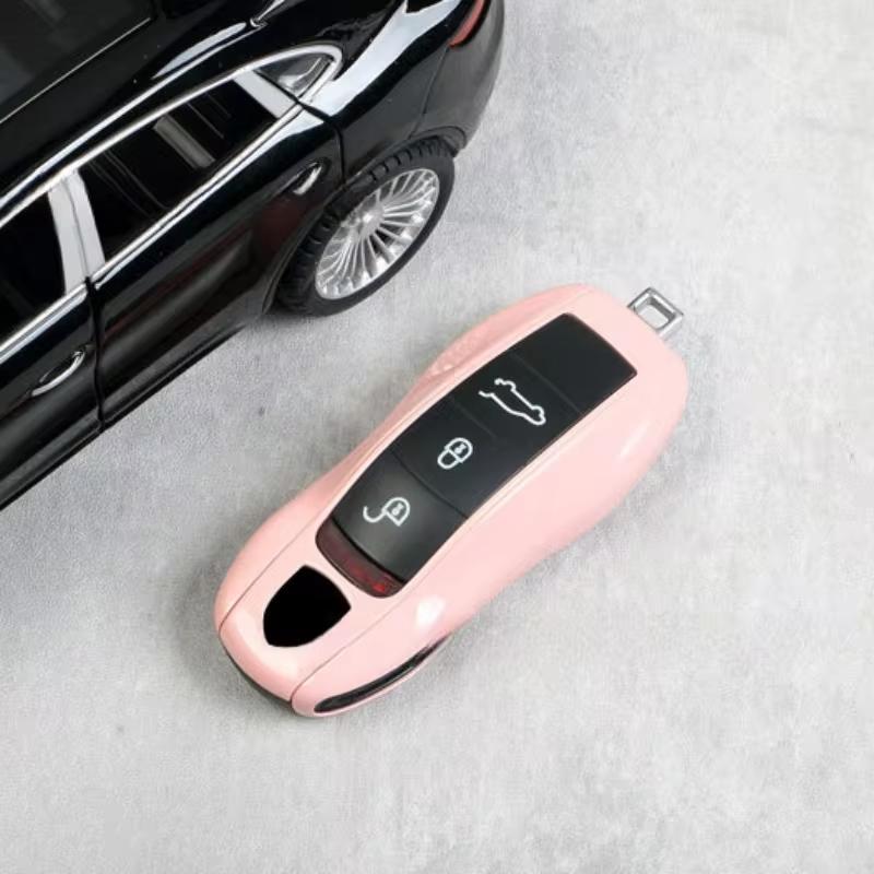 

Morandi Pink For Porsche Panamera Cayenne 971 911 9YA Macan Boxste 3 4 Button Remote Car Key Case Cover Fob Holder Accessories