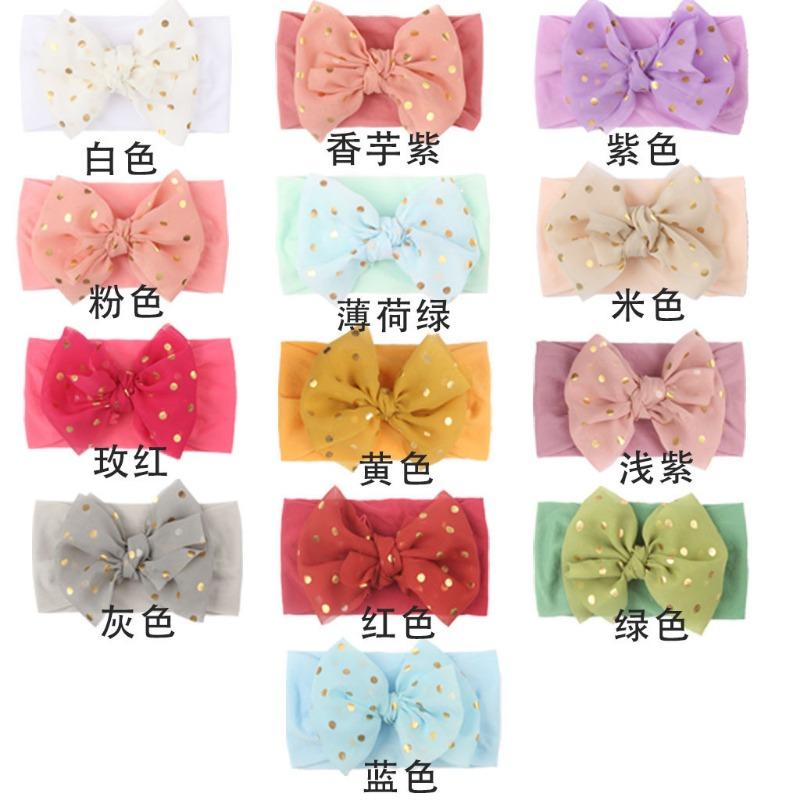 Neues Baby Nylon Haaraccessoires Stirnband, Kinder Bronzing Schleife Nahtloses Breitkrempiges Kopftuch, Baby Stirnband