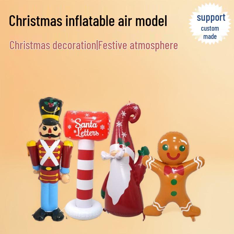 

Inflatable PVC Santa Claus and Gingerbread Man Christmas Eve Decorations