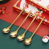 Christmas Tree Decoration Christmas Dessert Spoon 410 Stainless Steel Coffee Spoon