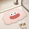 Cute Cartoon Bathroom Floor Mat Diatom Mud Anti Slip Foot Mat Bathroom Shower Room Water Absorption Quick Drying Foot Mat