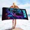 1 Stück Spielcontroller Strandtuch, Lebendiges Neon-Spieldesign, Superweiches Mikrofaser-Badetuch 80x130cm