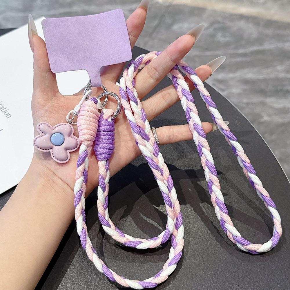 Universal Fit Anti-Lost Phone Crossbody Lanyard Hand-Woven Colorful Phone Case Hanging Rope Dopamine Style Phone Chain Pendant