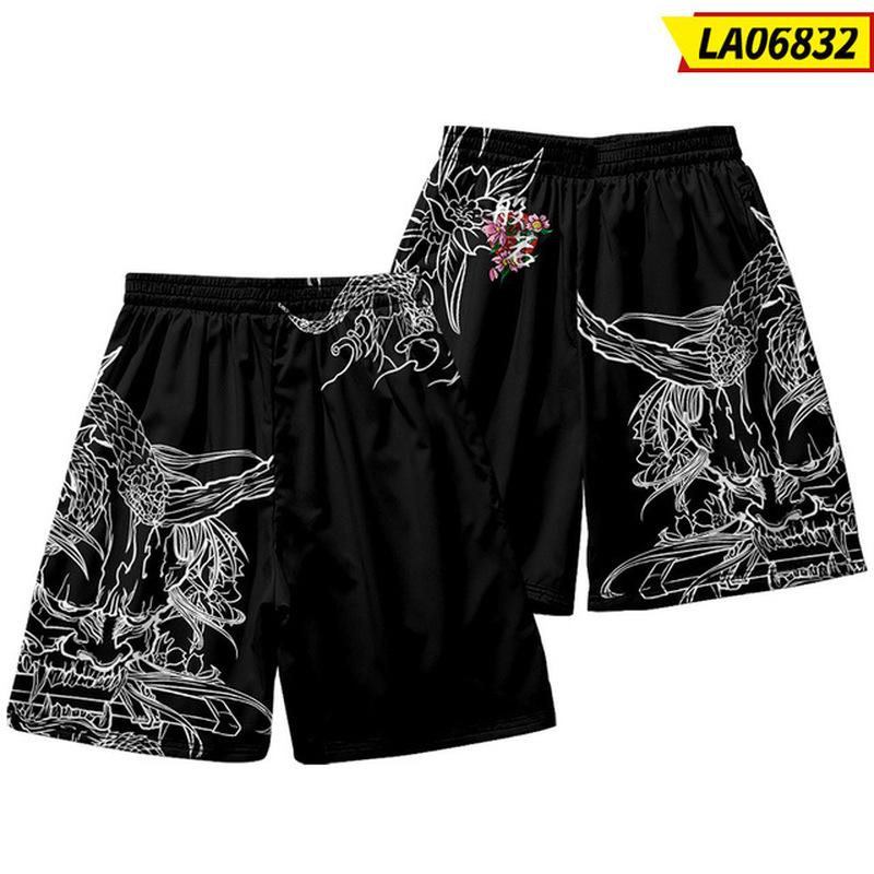 

Летние мужские уличные пляжные шорты с принтом лисы в японском стиле, повседневные свободные мужские и женские черные шорты с эластичной резинкой на талии в стиле аниме, большие размеры S