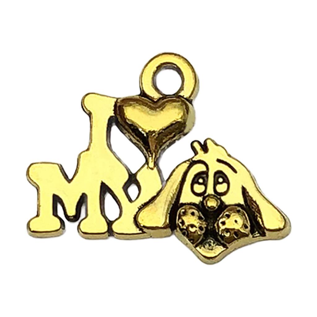 20-Pack Retro Alloy Dog Bone & Animal Cartoon Charms for DIY Bracelets and Necklaces