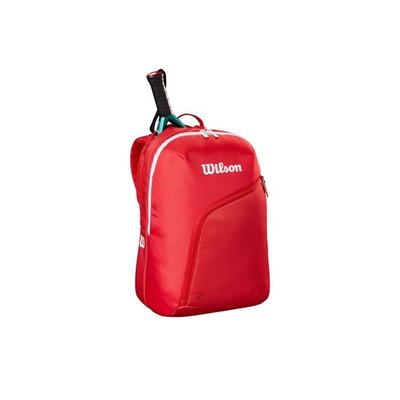 Padel Backpack - WILSON - Wilson Tour - Red/White - Spacious Compartments - Comfortable Padding