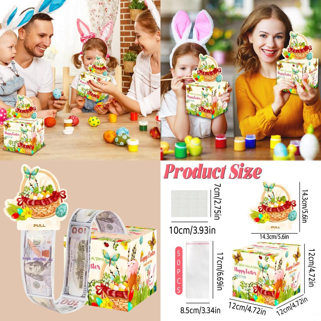 Easter Egg Basket Party Decor With Card And Envelope For Holiday Celebrations