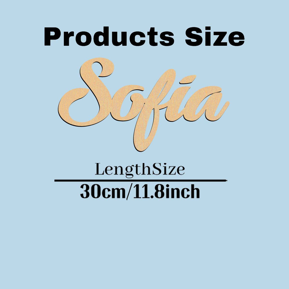 

1pc Cartoon Sofia example Customized Letter Wooden Decor Laser-Cut Sign Wooden Sign Vertical Orientation Door Hanging Decor S30cmLength